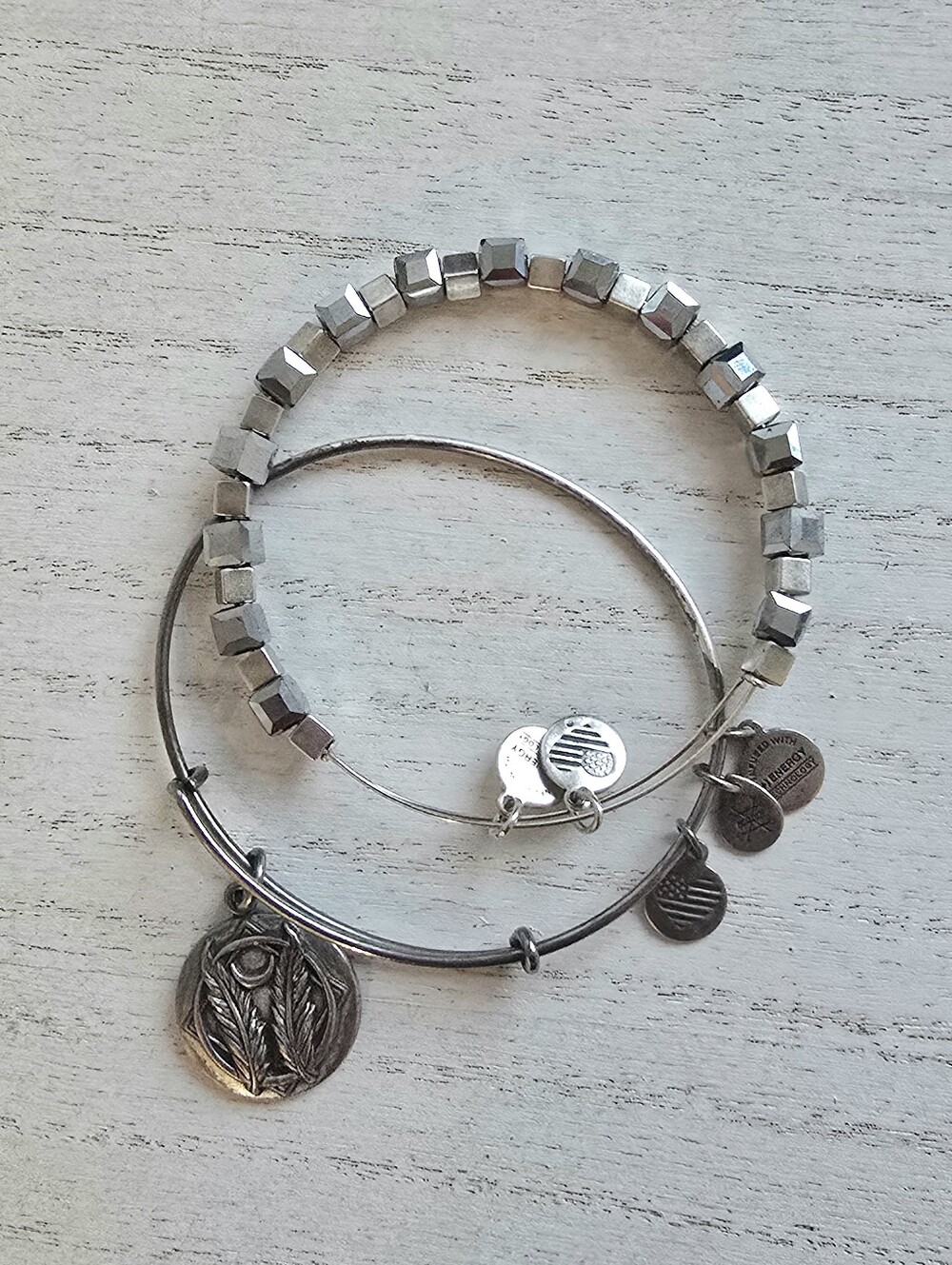 Alex and Ani Silver-Tone Stackable Charm Bracelet Set